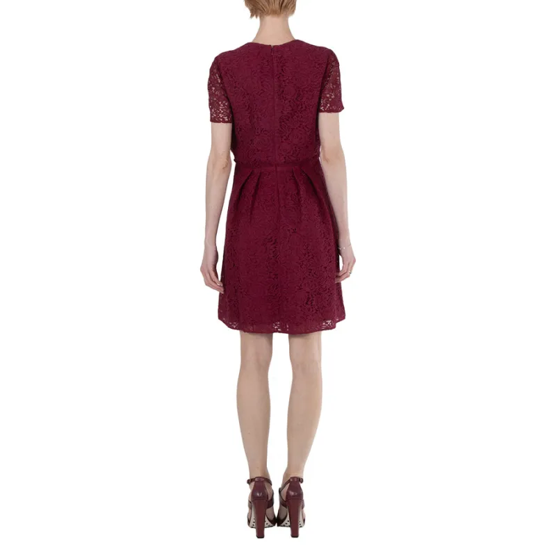 Burberry Short sleeve Flared Lace Dress-3