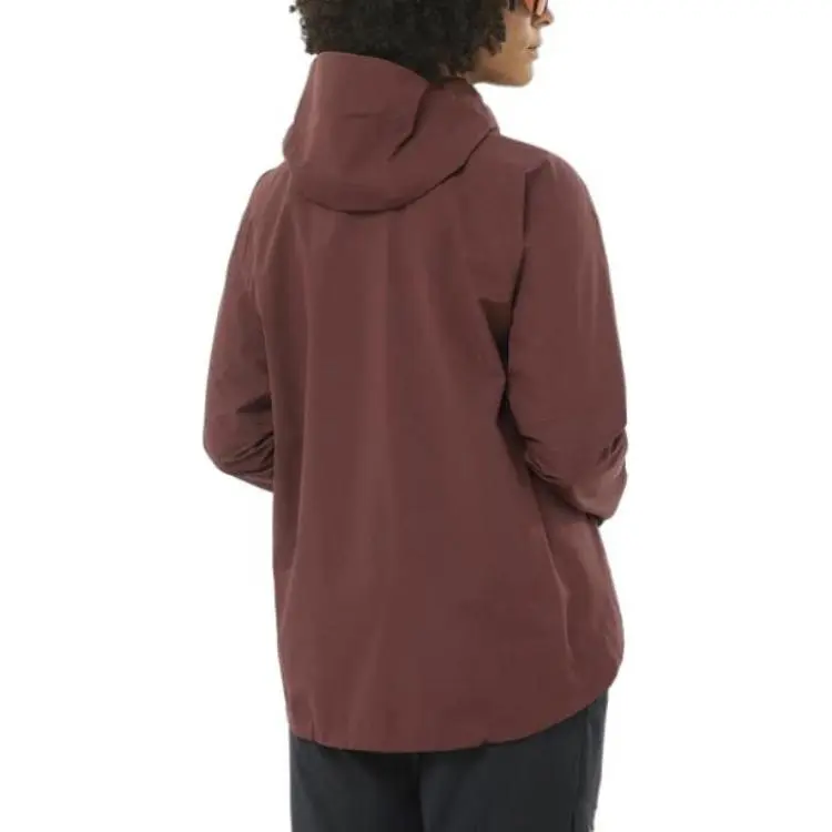 SALOMON OUTERPATH Hiking Waterproof And Breathable Windbreaker Jacket Women's Red Brown-3