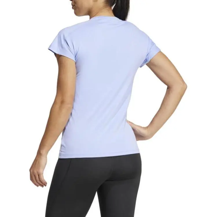 Adidas Women's Aeroready Train Essentials Minimal Branding V Neck T Shirt Violet Tone/White-1