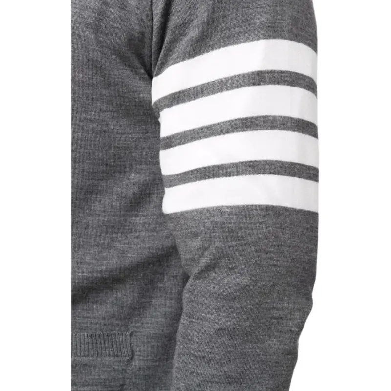 THOM BROWNE 4 Bar V Neck Knitted Cardigan-4