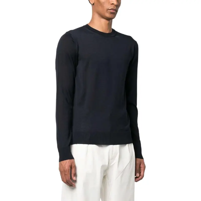 EMPORIO ARMANI Logo Embroidered Crewneck Jumper-3