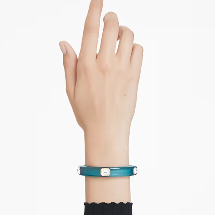 Swarovski Crystal, Gold Plated, Resin Bangles Women's Blue-3
