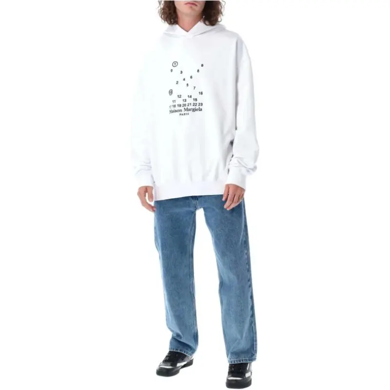 Maison Margiela Logo Printed Long Sleeved Hoodie-3
