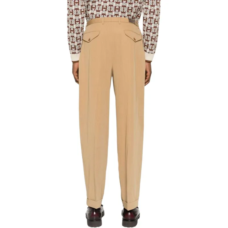 GUCCI Pleat detailing Tailored Wool Trousers-5