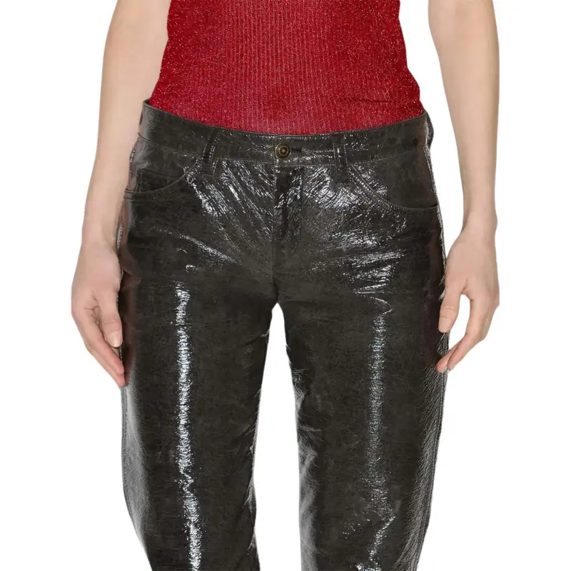 ISABEL MARANT Lovis Vinyl Trousers-4