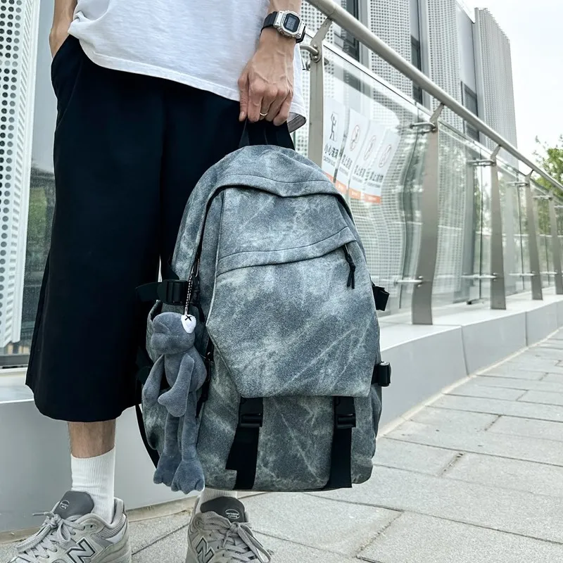 SWIMADE Composite Cloth Backpack Regular Unisex Light Gray/Dark Gray/Blue-5
