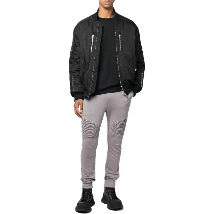 BALMAIN Knitted Sweatpants Men's Gray-3