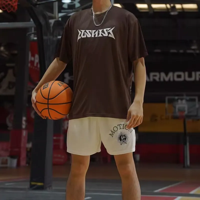 LUSHISI Basketball Shorts Unisex White-3