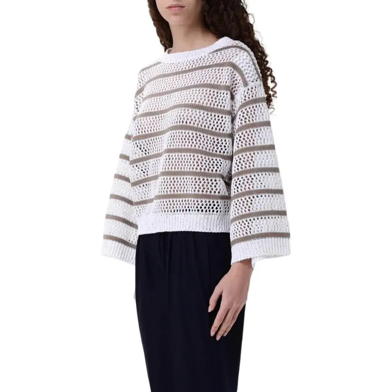 Brunello Cucinelli Dazzling Striped Net Jumper-3
