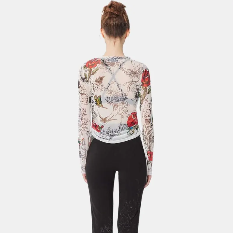 Ed Hardy T Shirt Women's Ivory White-2