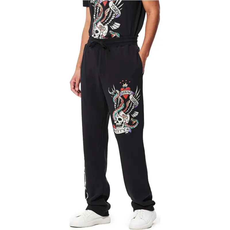 Ed Hardy FW24 Casual Pants Men's Black-2