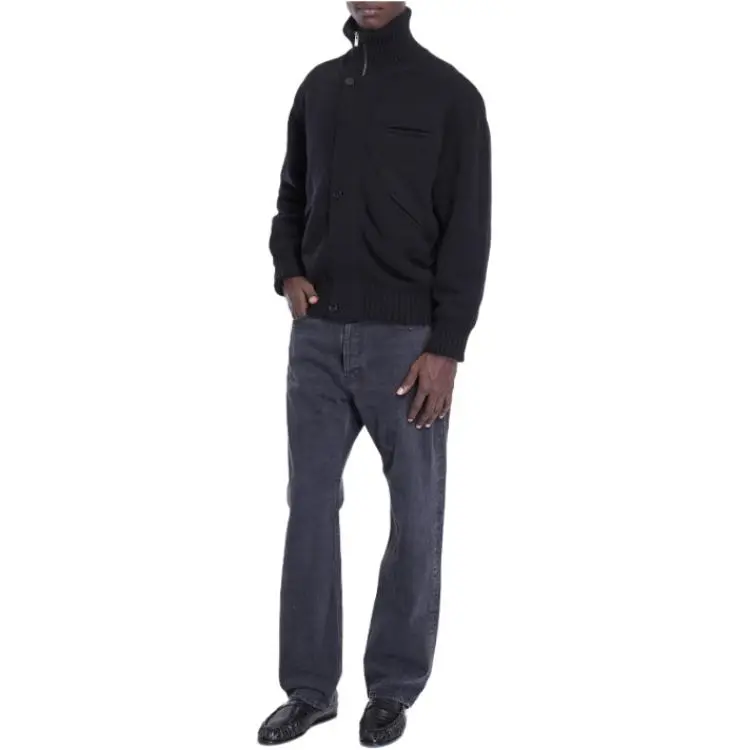 SAINT LAURENT Button Detailed High Neck Cardigan Jacket-3