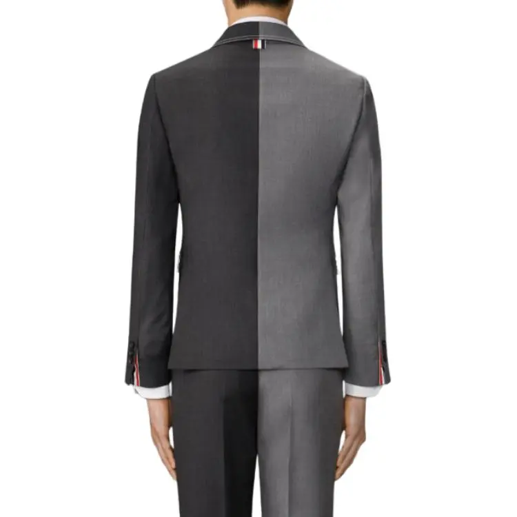 THOM BROWNE Two Toned Single Breasted Tailored Blazer-4