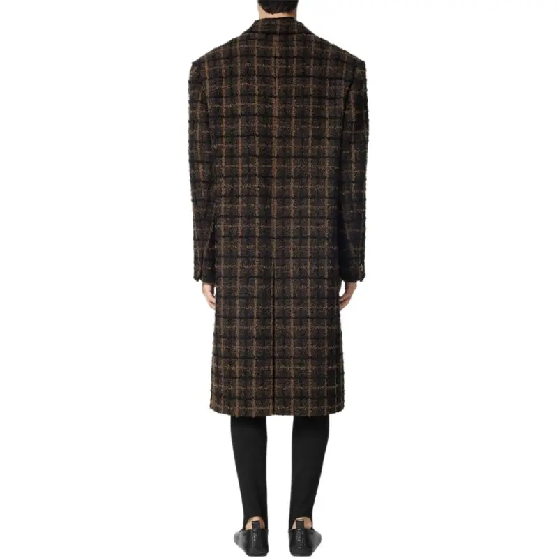 VERSACE Single Breasted Checked Coat-3