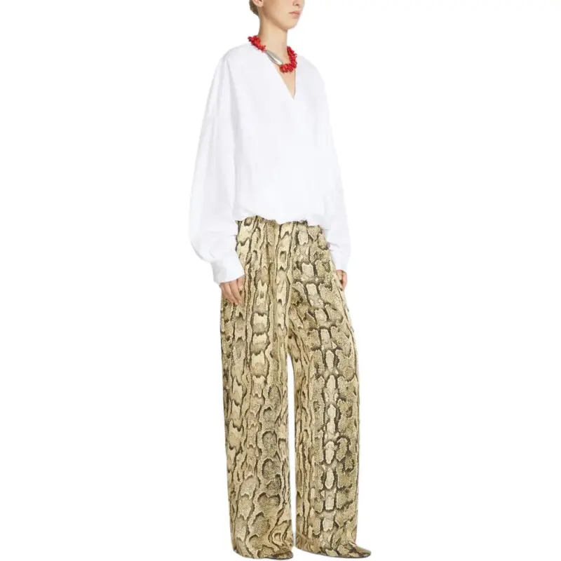 DRIES VAN NOTEN V Neck Poplin Top-3