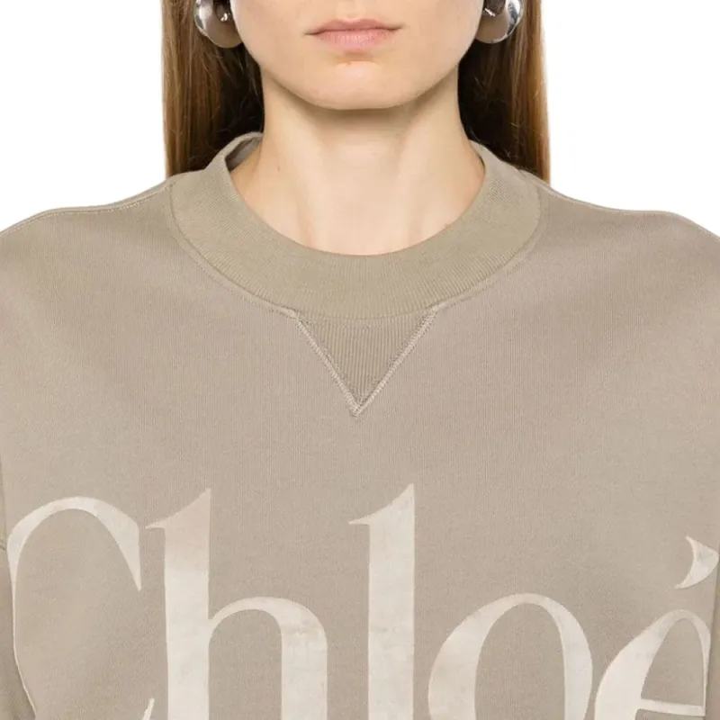 Chloé Logo Detailed Crewneck Sweatshirt-4