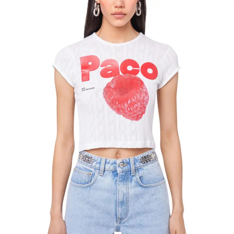 Rabanne Cropped T Shirt 'White'-2
