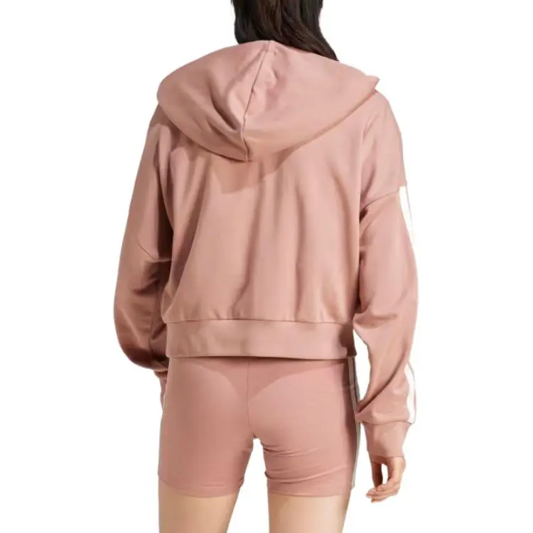 Adidas ESSENTIALSSportswear FW24 3-Stripes French Terry Quarter-Zip Sweatshirt Women's Warm Clay/White-2