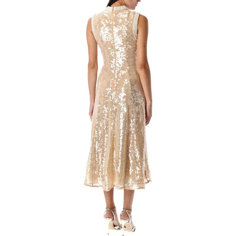 Self portrait Sequin Embellished Trim Midi Dress-1