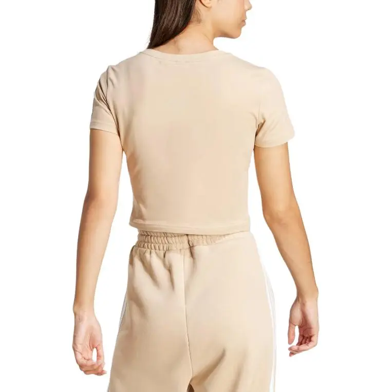 Adidas T Shirt Women's Beige Yellow-3