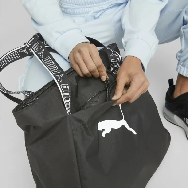 PUMA Fabric Tote Bag, Shopping Bag, Shoulder Bag, Handbag Regular Women's Black-4
