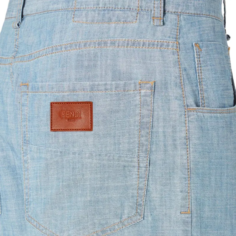 FENDI SS25 Jeans Men's Light Blue-2