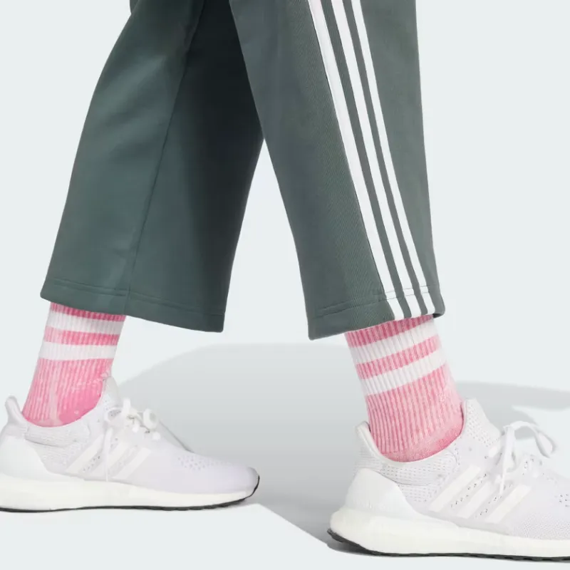 Adidas Future Icons Future Icons 3 Stripes Open Hem Joggers Knitted Sweatpants Women's Green-4