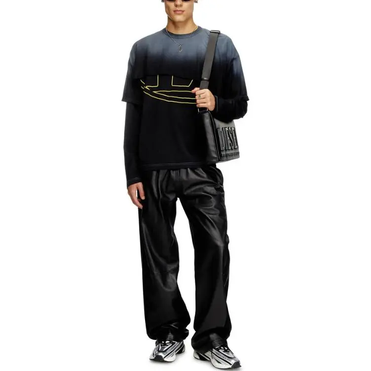 DIESEL Destroyed Layered Long Sleeve T Shirt-2