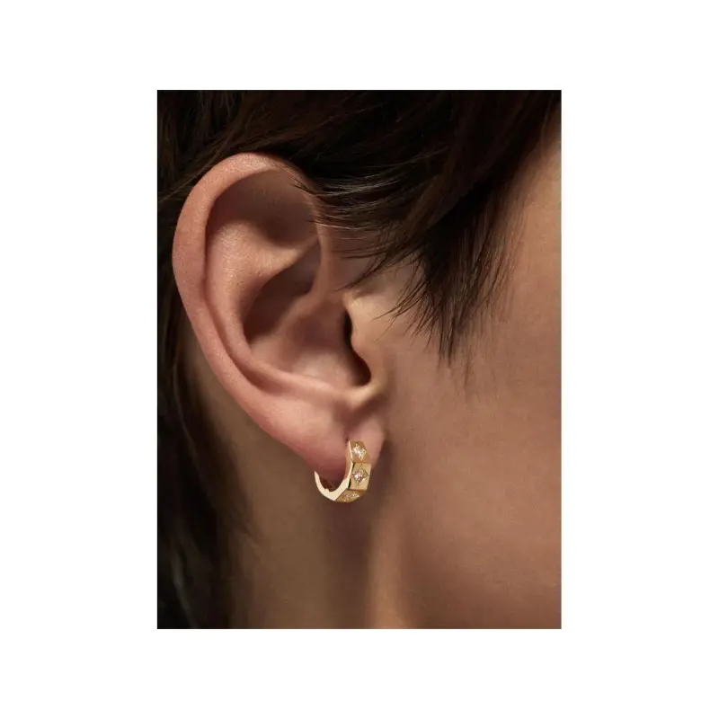 Marie Lichtenberg 18kt Yellow Gold Diamond Hoop Earrings-2