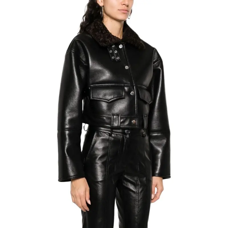 NANUSHKA Cropped Leather Jacket-3