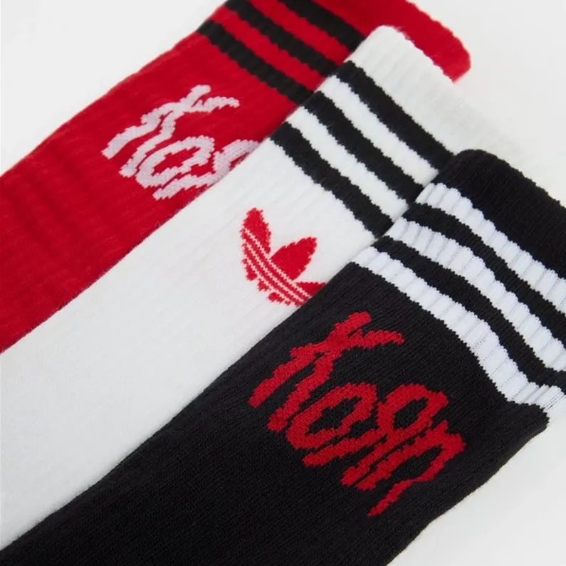 Adidas X KoRn Socks Set Of 3 White/Black/Better Scarlet-2
