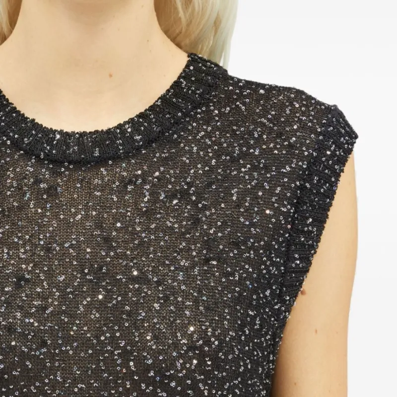 MSGM Glitter Knitted Midi Dress-3