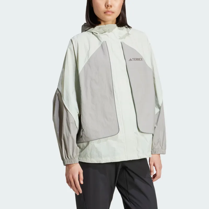 Adidas TerrexXPLORIC WIND.RDY Jacket Women's Linen Green/Pure Linen Gray-2
