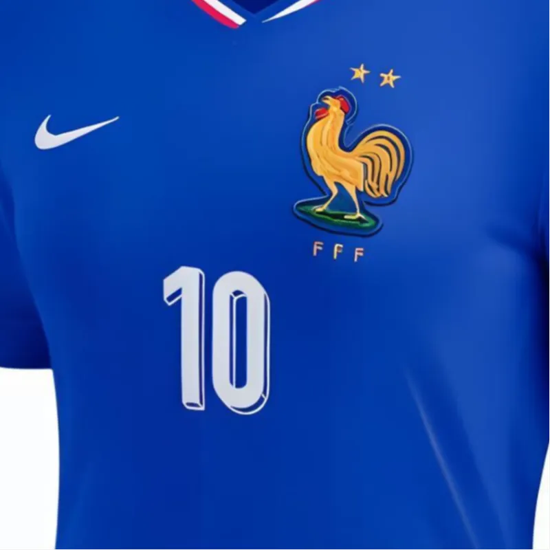 Nike Kylian Mbappé France National Team 2024 Stadium Home Women's Nike Dri FIT Soccer Jersey-2