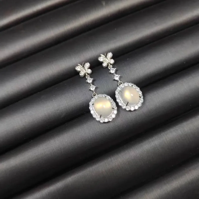 JUNWEN Chalcedony Stud Earrings Women's-2