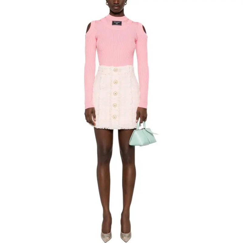 BALMAIN Tweed Mini Skirt-1
