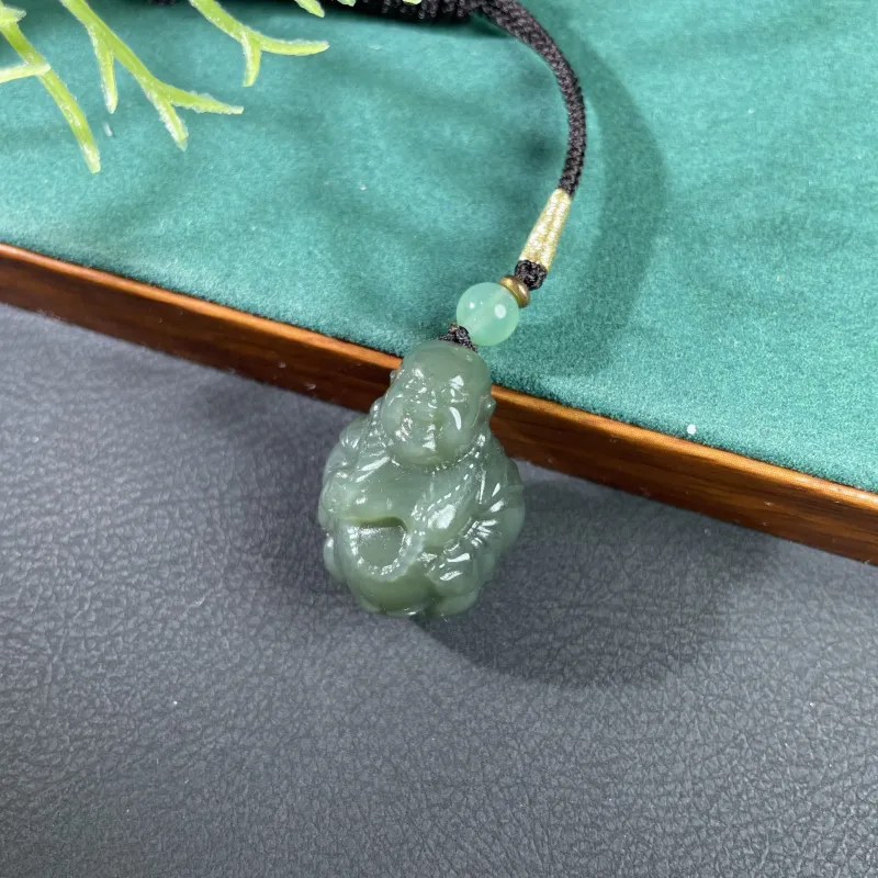 BUDOUXIAOAI Pendants Green Jade Women's-3