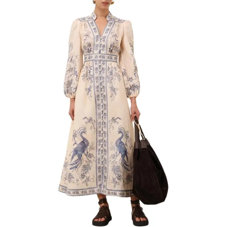 Zimmermann SS25 Summer Swimsuit Collection Long Sleeved Dress Women's Multicolor-1