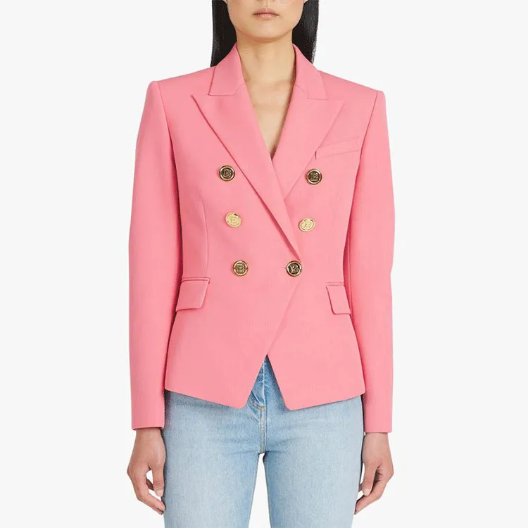 BALMAIN Business Suit Coat Women's Pink-3