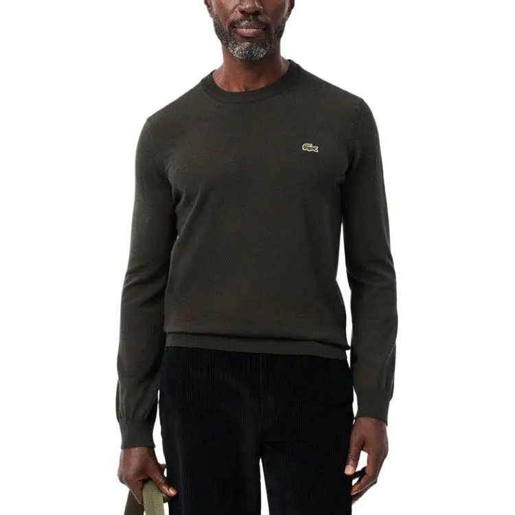 LACOSTE Logo Embroidered Crewneck Knitted Jumper-1