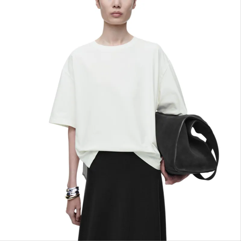 COS Drop Shoulder Sleeve T Shirt Women's Ecru-3