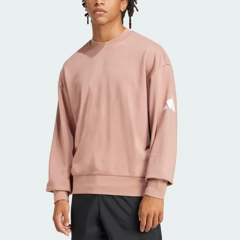 Adidas Free Shipping With AdiClub Essentials Loose Fit 3 Bar Logo Sweatshirt-1