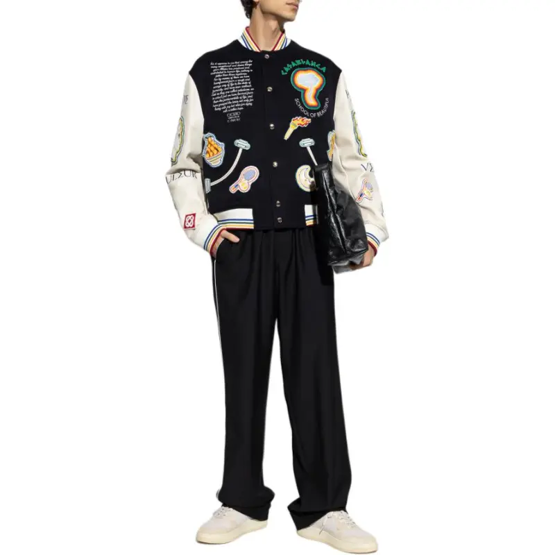 CASABLANCA Chenille Patchwork Bomber Jacket-2