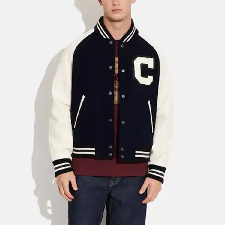 COACH Baseball Jacket Men's Black-1