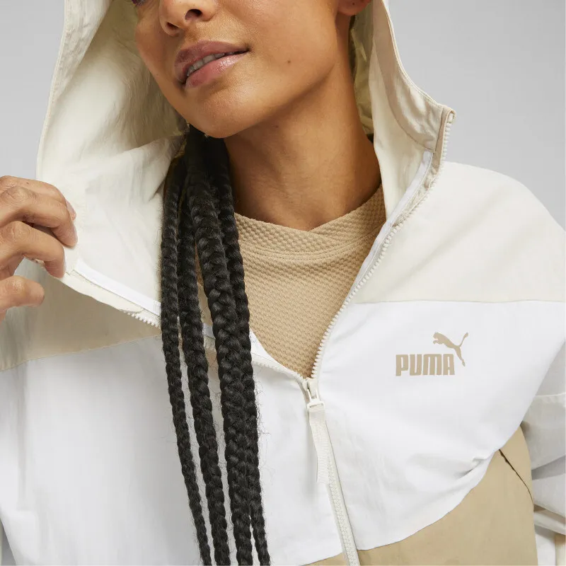 PUMA Oversized Hooded Windbreaker Jacket Women's Khaki-4