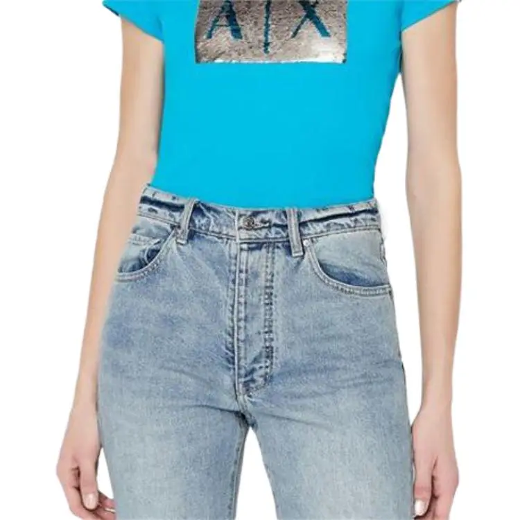 ARMANI EXCHANGEAE Regular T Shirt Women's Light Blue-5