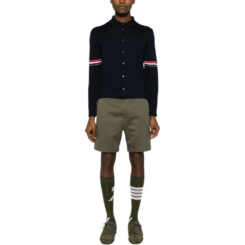 THOM BROWNE Rwb Stripe Buttoned Cardigan-3