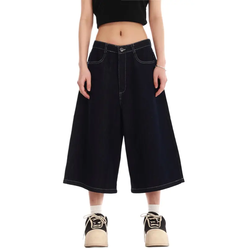 VINMUK Denim Shorts Unisex Blue-2