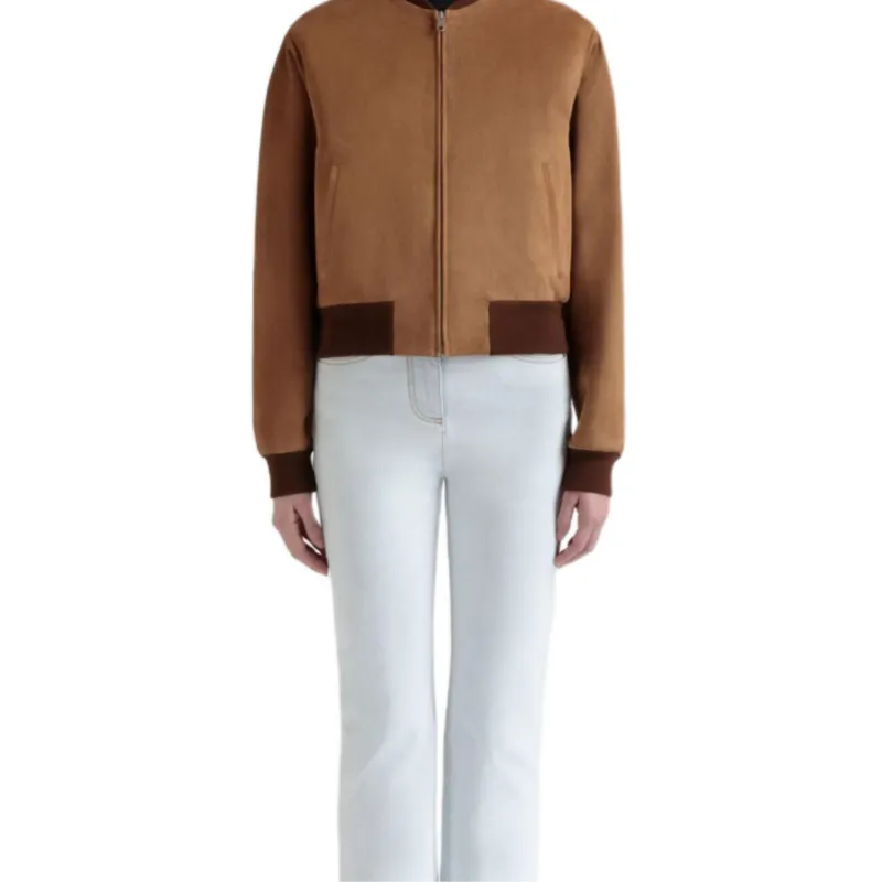 BALLY Zip fastened Suede Bomber Jacket-5