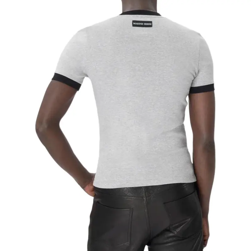 Marine Serre Moon Logo Jersey Fitted T Shirt-1
